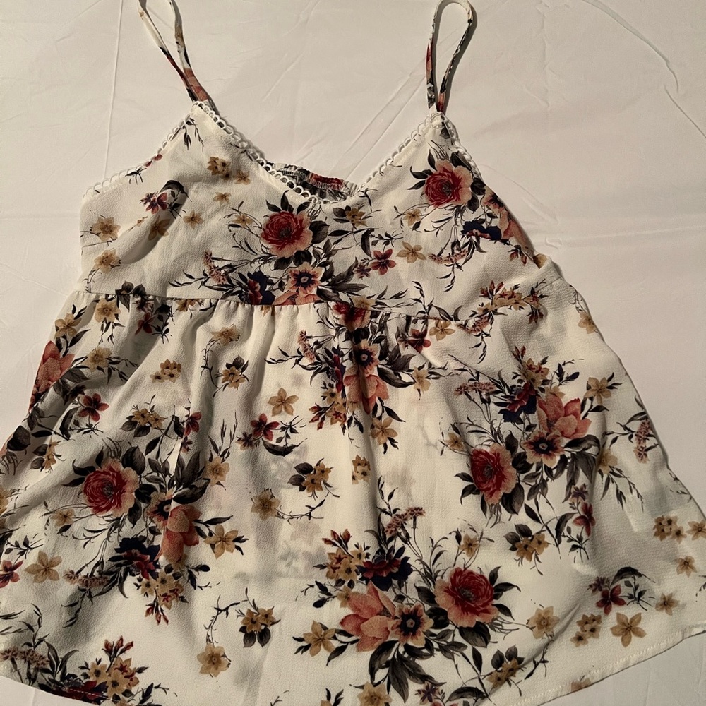 Floral peplum tank